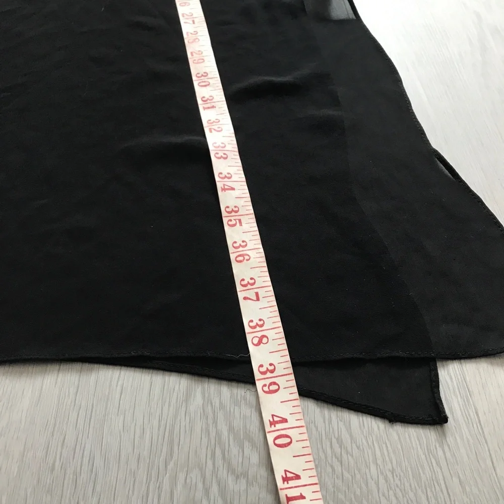 STYLE NANDA SKIRT BLACK SHEER MIDI SIDE SLITS LINER WOMENS MEDIUM